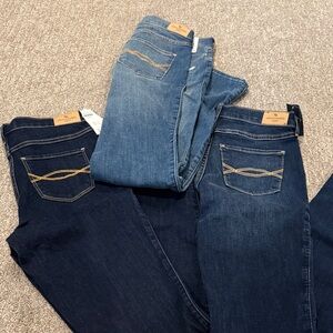 Abercrombie & Fitch Women's Dark and Light Blue Skinny Jeans